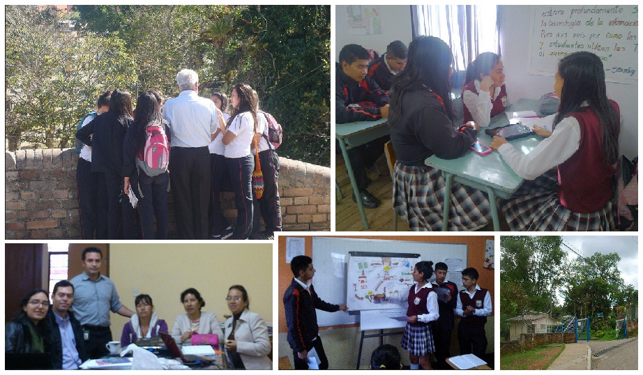 Composición fotografías mientras cambia la escuela