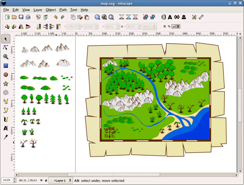 Inkscape rpg map Interaz de Inkscape